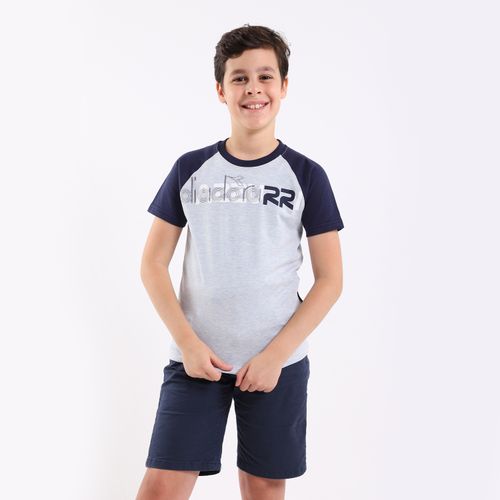 Buy Diadora Boys Printed Cotton T-Shirt -Grey in Egypt