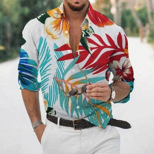 Generic Summer Coconut Tree Shirts For Men 3d Print Men's Hawaiian Shirt  Beach Long Sleeve Shirt Tee Shirt Man Blouse Camisa @ Best Price Online