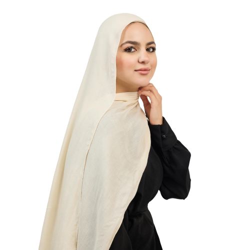 product_image_name-Flower-طرحة قطن مودال سادة - بيج فاتح-1