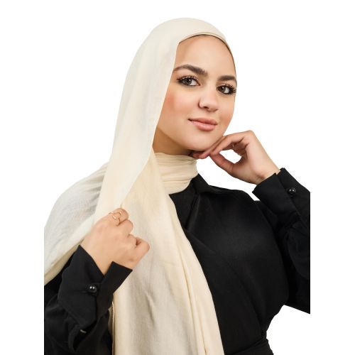 product_image_name-Flower-طرحة قطن مودال سادة - بيج فاتح-2