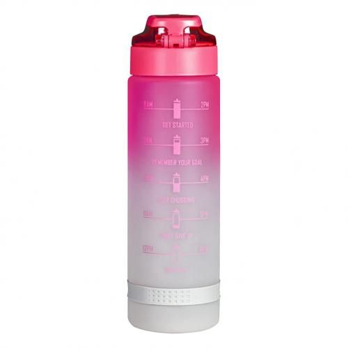 1pc Gradient Color Plastic Sport Water Bottle With Pop-up Straw