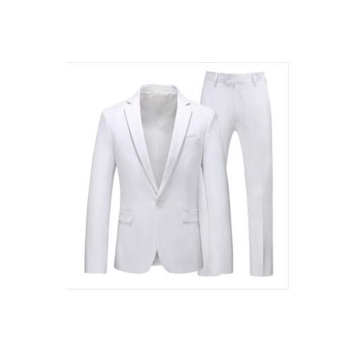 Anniebritney Double Breasted Black 2 Piece Slim Men Suit With White Pants  Groom Wedding Tuxedo Prom Wedding Business Men Suit - Suits - AliExpress