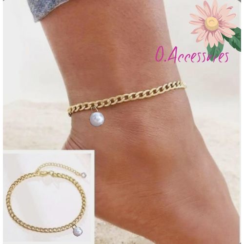 product_image_name-O Accessories-خلخال لآلئ بيضاء مع معادن ذهبية للنساء-1