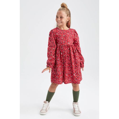 product_image_name-Defacto-Girl Regular Fit Woven Dress - Red-4