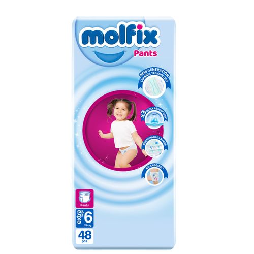 Buy Molfix Extra Large Baby Diaper Pants - Size 6 - 48 Pcs in Egypt