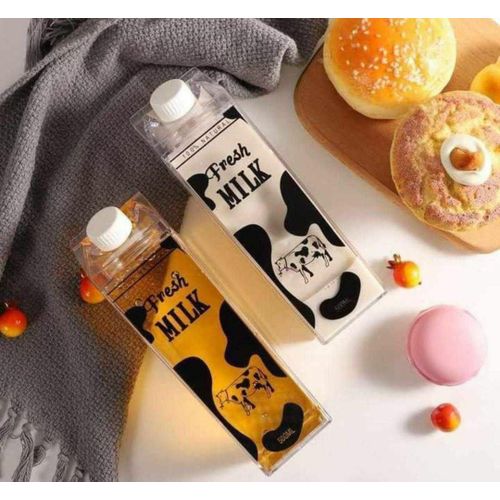 product_image_name-Generic-500ml Cartoon Milk Bottle, Clear Acrylic Milk Bottle Cow Printed Milk Bottle, Portable Camping Travel Water Bottle-6