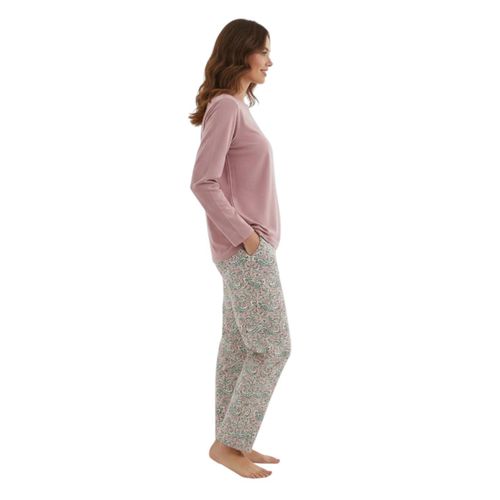 product_image_name-Zecotex-Women’s Cotton Pajama Set – Long Sleeve Top & Printed Pants-2