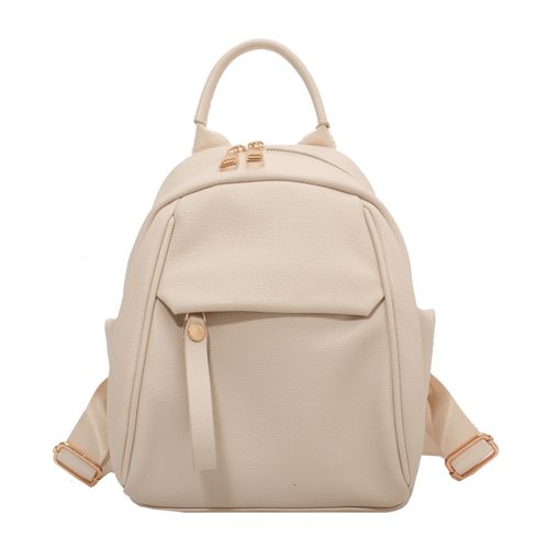 Fashion Beige Backpack High Quality Waterproof Solid Color Leather Women Backpack College Style Travel Rucksack School Bags For Teenage Girl Boys New BAA Best Price Online Jumia Egypt