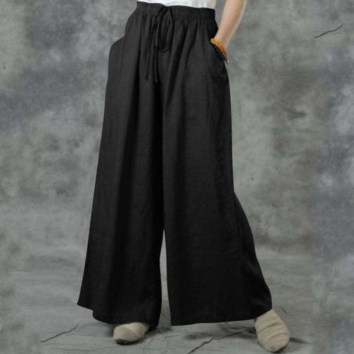 Womens Palazzo Long Pants High Waist Wide Leg Stretchy Loose Fit