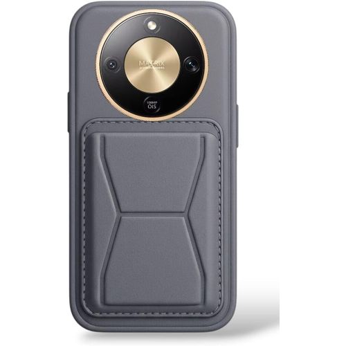 product_image_name-Generic-Leather case compatible with Honor X9D, shockproof leather for card storage and built-in stand, PU leather for a stylish look and comfortable grip (Gray)-1