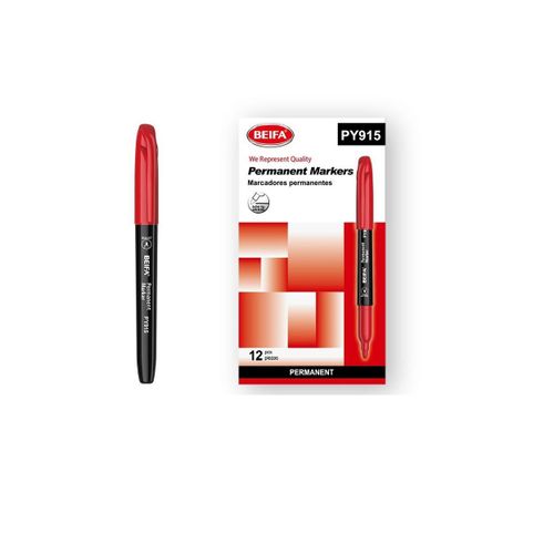 product_image_name-Beifa-قلم ماركر دائم من  بيفا سن مدور احمر موديل PY915-03B7-1