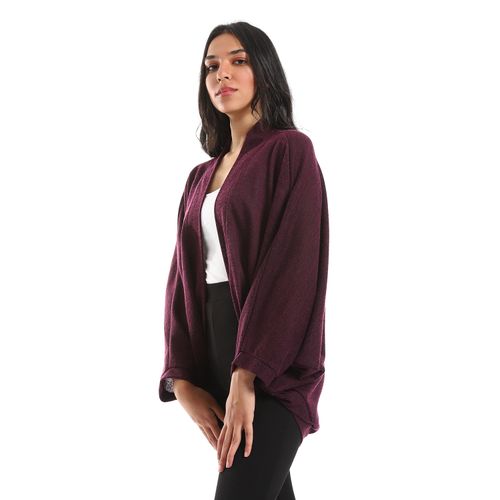 Burgundy outlet short cardigan