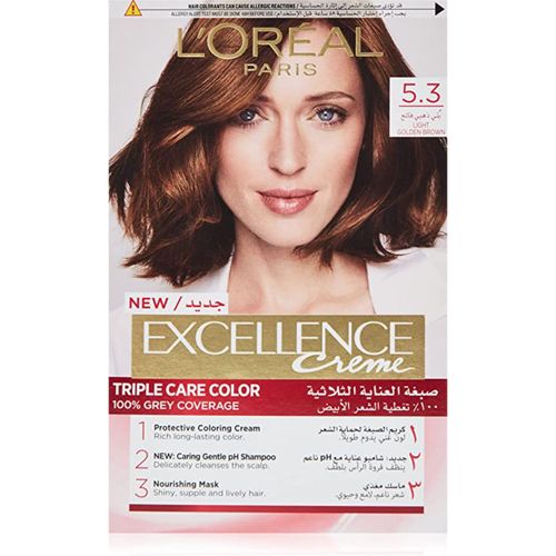 Buy L'Oreal Paris Excellence Crème Hair Color - 5.3 Light Golden Brown in Egypt