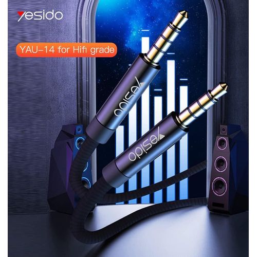 product_image_name-Yesido-كابل صوتي (كابل صوتي AUX 3.5 مم ذكر إلى ذكر، أسود، 1 متر) YAU14-3