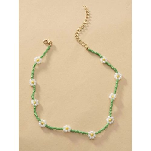 General Necklace Of White Flowers From Beads @ Best Price Online