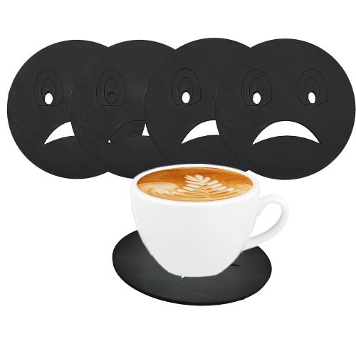 product_image_name-Generic- كوستر قاعدة اكواب خشب قطر 9.5 سم محفورة بالليزر اشكال -4 قطعة - كود 7041 - من رنا ستور، أسود -1