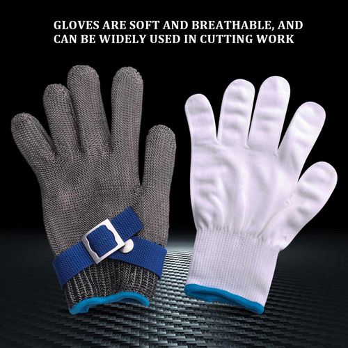 Generic Blue Safety Cut Proof Stab Resistant Stainless Steel Mesh Butcher  Glove High Performance Level 5 Protection Size S @ Best Price Online