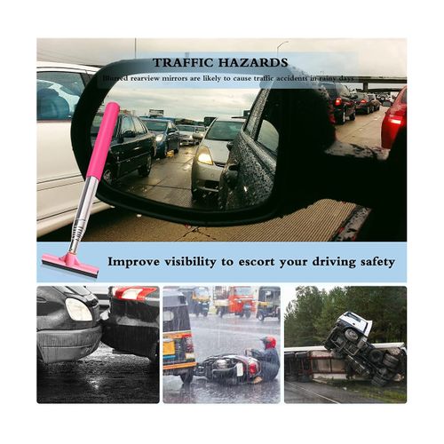 Car Rearview Mirror Wiper Retractable Auto Door Glass Squeegee