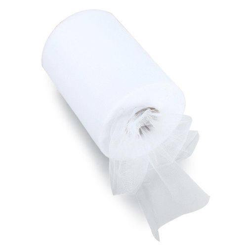 White Tulle Fabric Rolls 6 Inch by 100 Yards (300 feet) Fabric