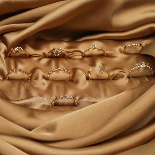 fluffy women accessories Set Of Rings 9 Pcs Fluffy Women's