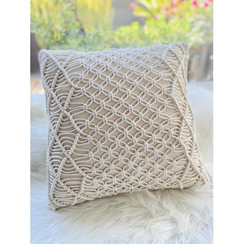 Macrame throw pillow top