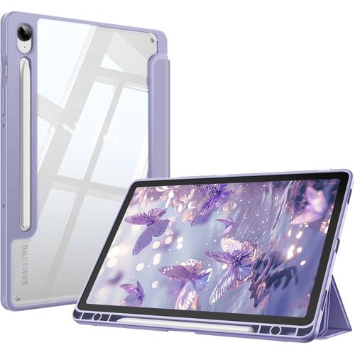 product_image_name-Generic- Hybrid Slim Case for Samsung Galaxy Tab S9 11 Inch 2023 Model (SM-X710/X716/X718) with S Pen Holder, Shockproof Cover with Clear Transparent Back Shell, Auto Wake/Sleep, Lilac Purple-1