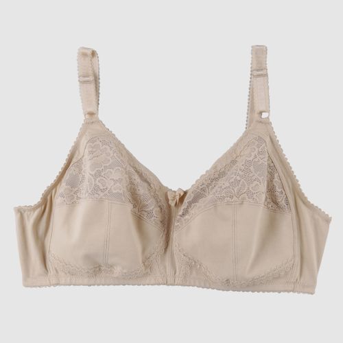 Max Lingerie Lace Detail Bra With Hook And Eye Closure - LIGHT