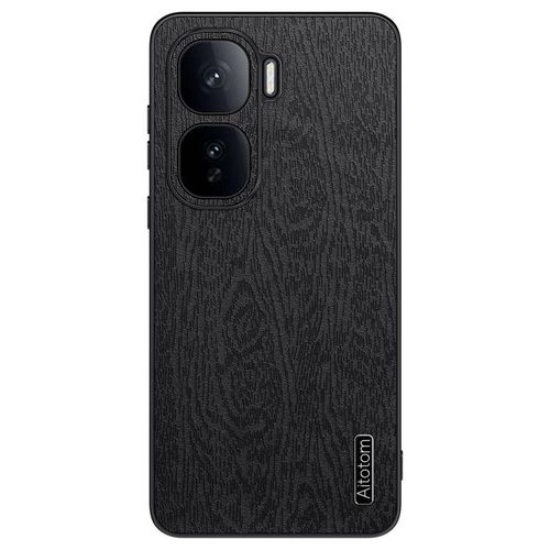 product_image_name-Generic-Vivo iQOO Neo 10 / Vivo iQOO Neo 10 Pro – Case Cover Compatible, Premium Luxury Tree Bark Texture Leather Shockproof Back Cover with Retro Soft TPU Frame and Raised Edge Camera & Screen Protection – Black-1