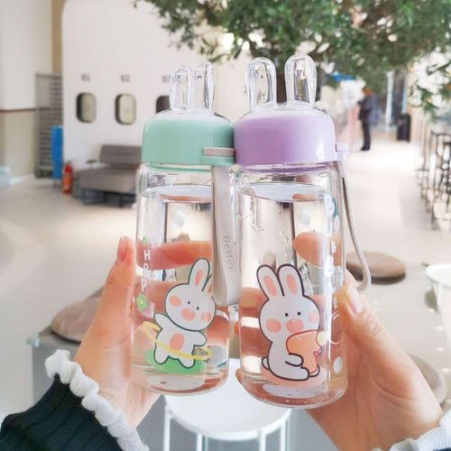 Generic Water Bottle Cute Bunny Glass Transparent Portable Water Cup Rabbit Ears Creative Personality Portable Photo Student Girl Best Price Online Jumia Egypt