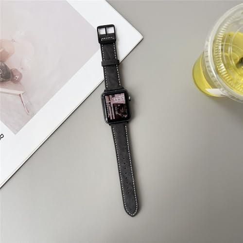 product_image_name-Generic-سوار بديل من الجلد الطبيعي من تين تك متوافق مع ساعات Apple Watch Series 10 11 Ultra 2 SE 9 8 7 (42 مم 44 مم 45 مم 46 مم 49 مم)، سوار ساعة بتصميم كلاسيكي مع مشبك معدني أسود آمن.-4