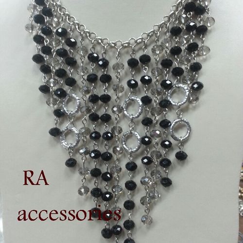 Buy RA accessories Handmade Women Necklace Black & Silver Crystal With Pendant in Egypt