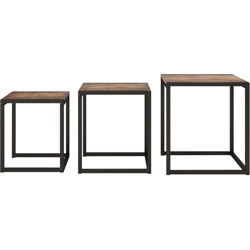 product_image_name-Generic-ترابيزة قهوة صغيرة معدنية بجوانب سوداء وتصميم متداخل للكنبة لغرفة المعيشة والمكتب والكمبيوتر المحمول بني ريفي مجموعة من 3 قطع فوبام-7