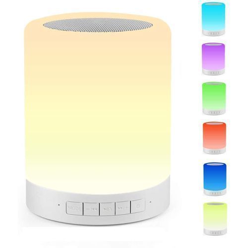product_image_name-Generic-Wireless Bluetooth Speaker With Touch Control LED Light  - 7 Changeable Colours - White-1