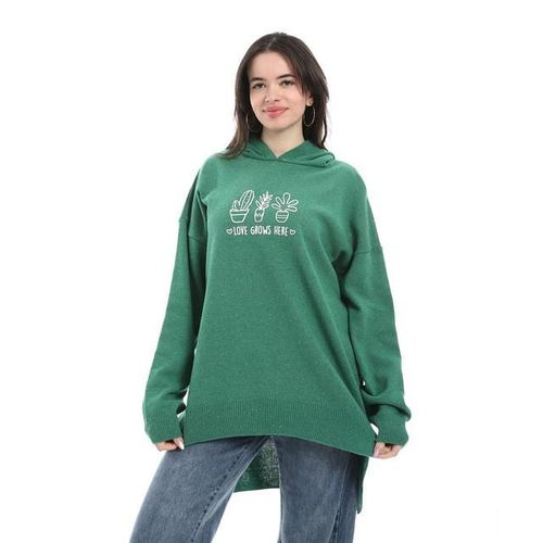 product_image_name-Andora-Comfy Pullover With Hooded Neck - Olive-1