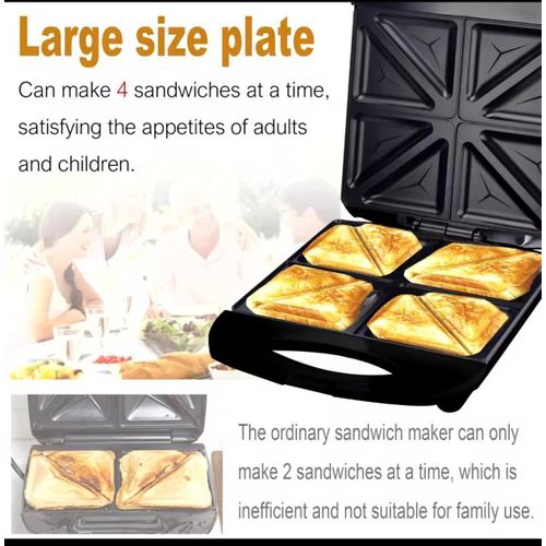 product_image_name-Generic-ساندوتش ميكر 800 وات محمصة شطائر كهربائية مع أطباق غير لاصقة-3