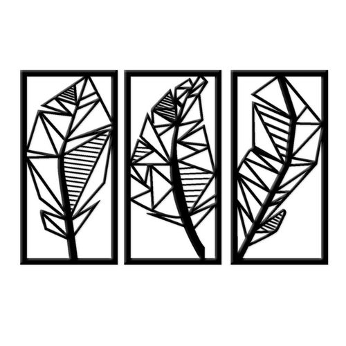 product_image_name-Generic-ورق حائط شكل هندسي 3 ألواح خشب 80x120 لون اسود-2