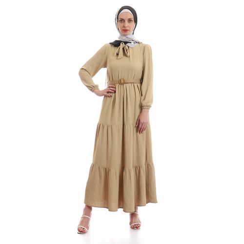 Plain outlet beige dress