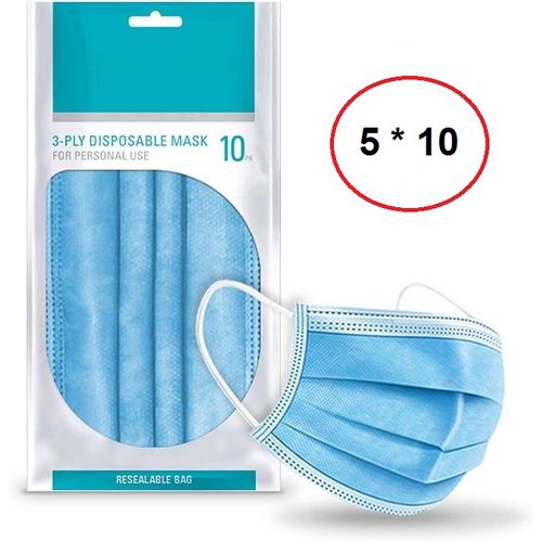 5 اكياس كمامات معقمة بدعامة وفلتر 3 طبقات   الكيس 10 قطع