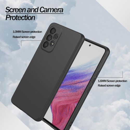 product_image_name-Generic-جراب حماية مصنوع من السيليكون السائل مع حماية كاملة للجسم وبطانة ناعمة من المايكروفايبر، تصميم مضاد للخدش والصدمات لموبايل سامسونج جالاكسي A53 شبكة الجيل الخامس 5G من EUAGVQY، لون أسود -2