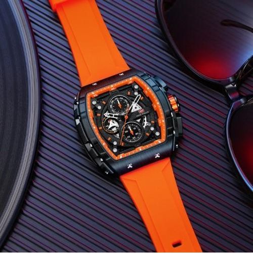 product_image_name-MINI FOCUS-MF0399G - ساعة يد رجالية بسوار سيليكون برتقالي وأسود-1