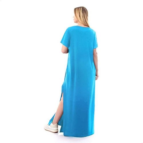 product_image_name-Generic-عباية بيتى قطن مفتوحه من الجنب لون سماوي-2