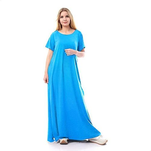 product_image_name-Generic-عباية بيتى قطن مفتوحه من الجنب لون سماوي-3