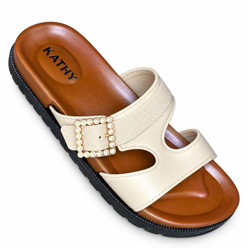 Generic صنادل كاثي النسائية المسطحة من المطاط - image 3