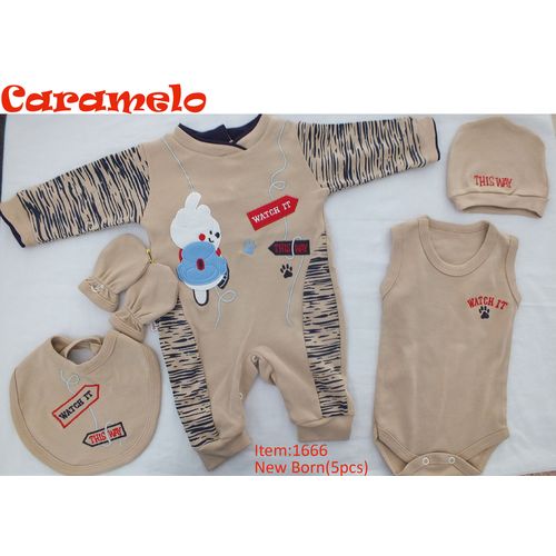 Buy New Born Baby Jumpsuit (5 Pcs) Set - 1666 - BJ in Egypt