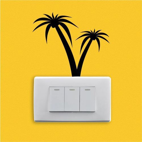 product_image_name-Generic-Light Switch Two Palms Sticker - 10x12cm - Black-1