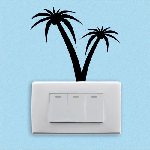 product_image_name-Generic-Light Switch Two Palms Sticker - 10x12cm - Black-2