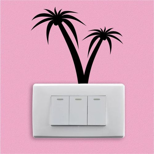 product_image_name-Generic-Light Switch Two Palms Sticker - 10x12cm - Black-3