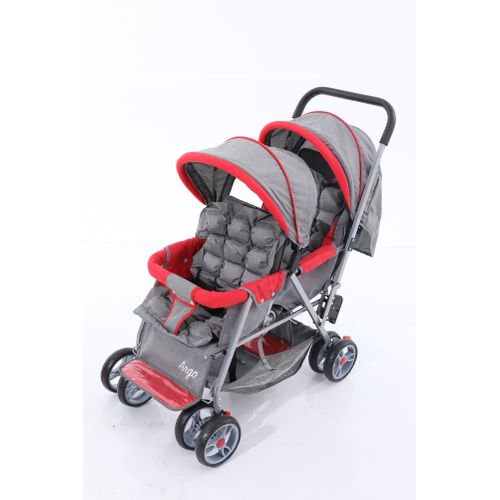 اشتري Argo Twin Baby Stroller - Grey في مصر