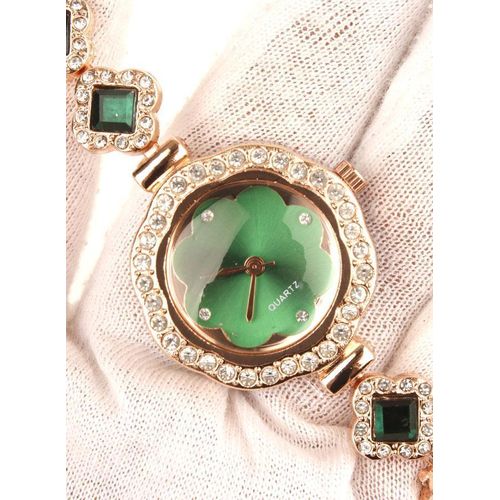 product_image_name-Generic-ساعة نسائية كاجوال، قرص زيتوني اللون، مادة الفولاذ المقاوم للصدأ-4