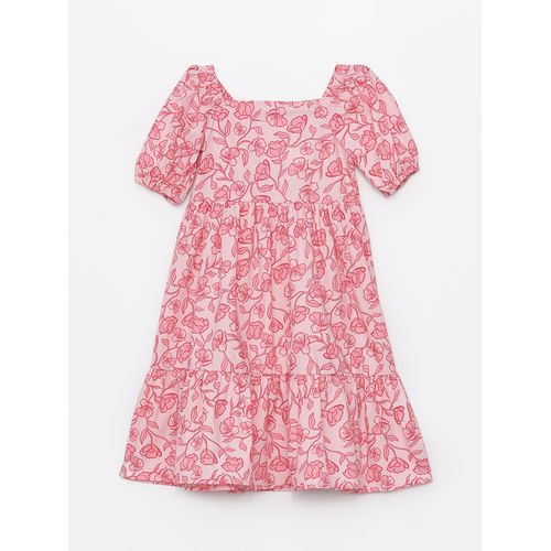 product_image_name-LC Waikiki-فستان قصير الأكمام مزين بالورود بياقة مربعة من LC Waikiki-1